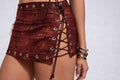 Leather mini skirt