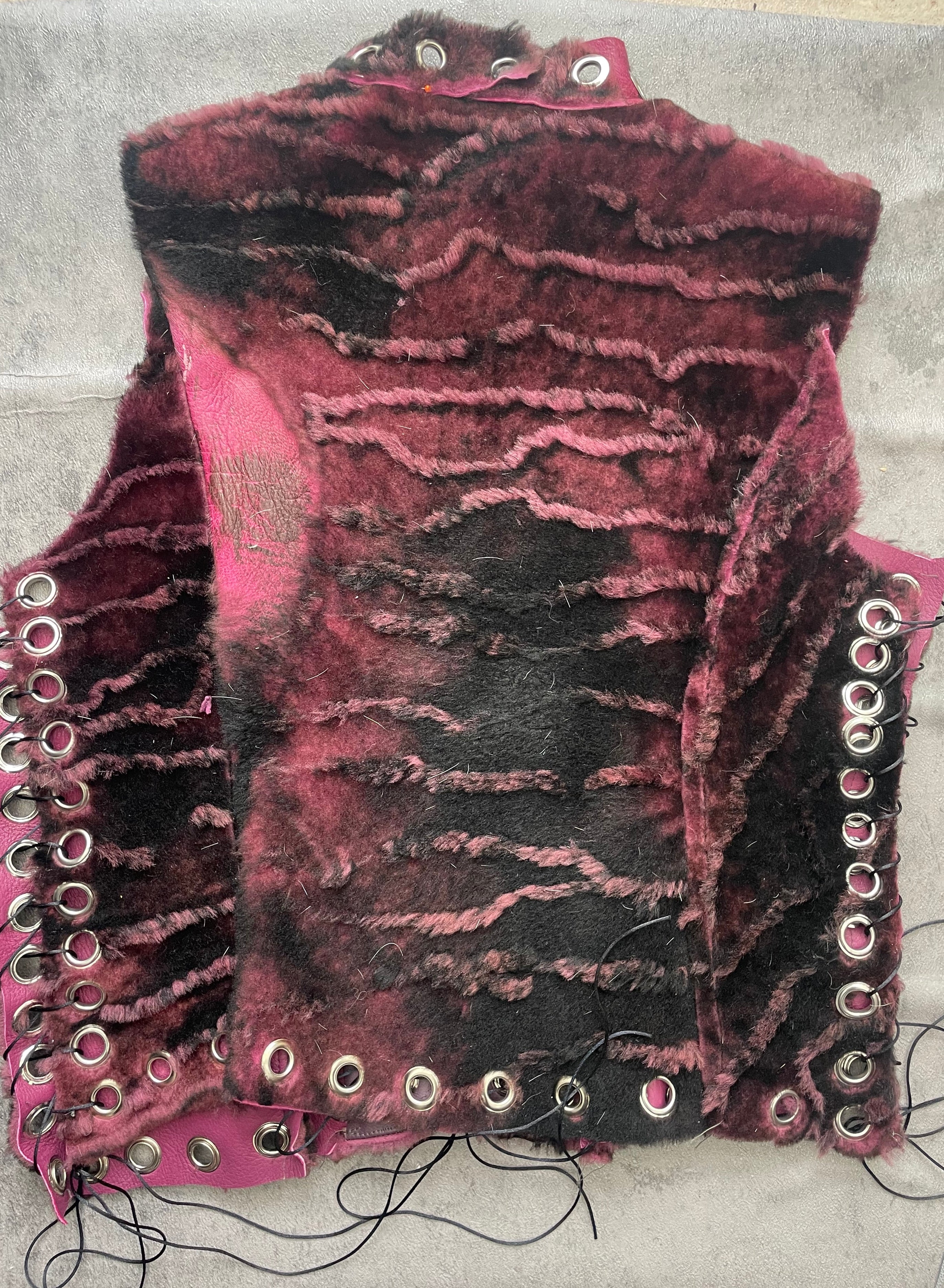 One of of lace up pink top - M