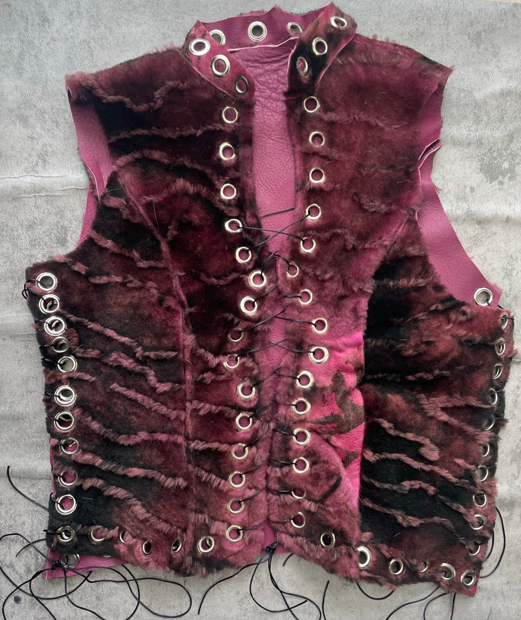 One of of lace up pink top - M