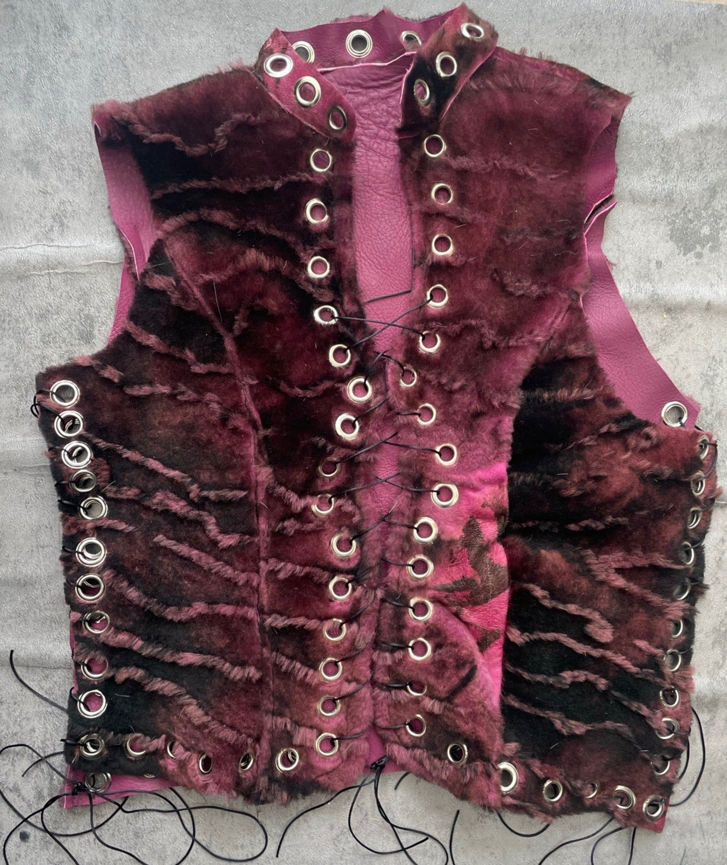 One of of lace up pink top - M