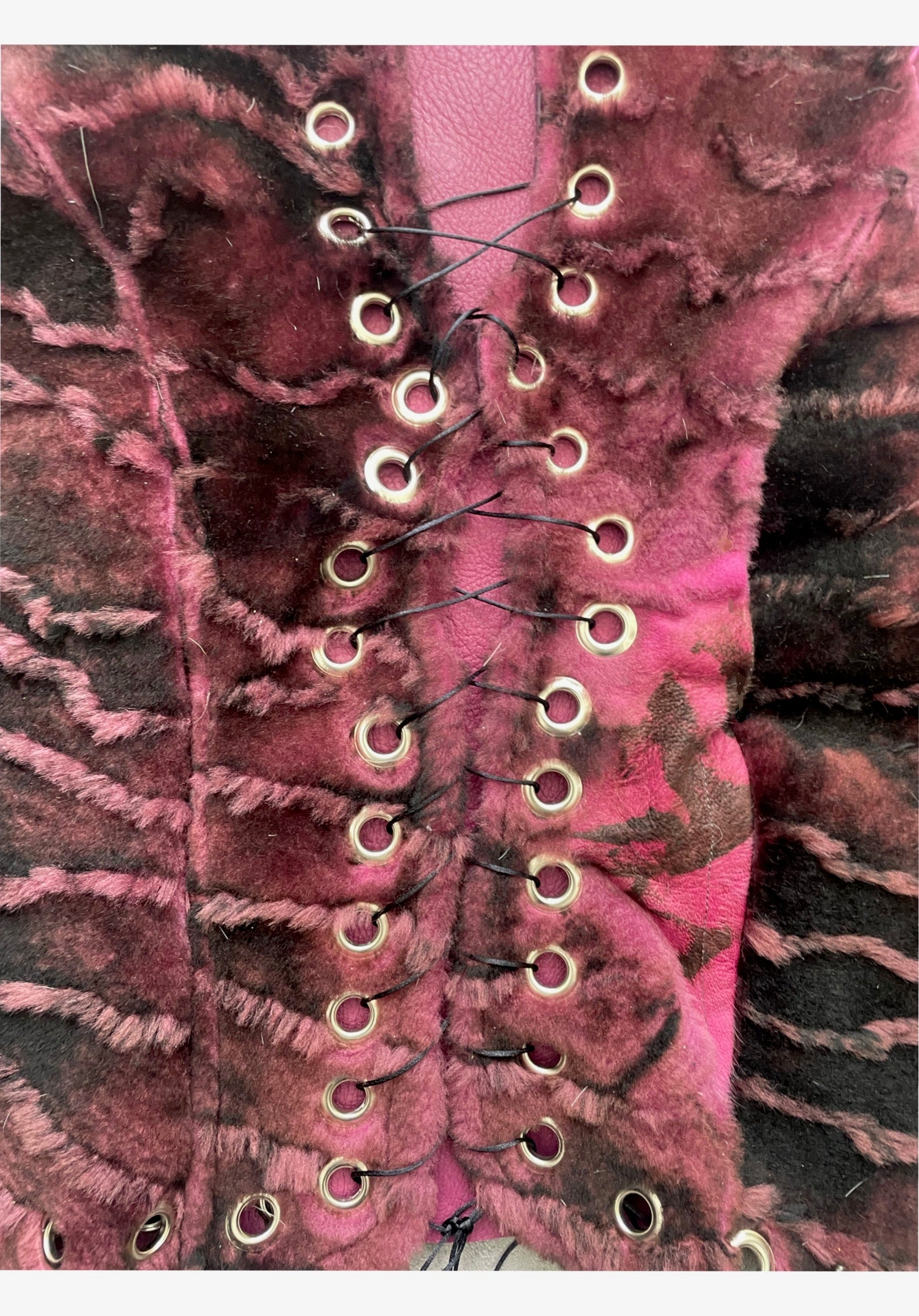 One of of lace up pink top - M