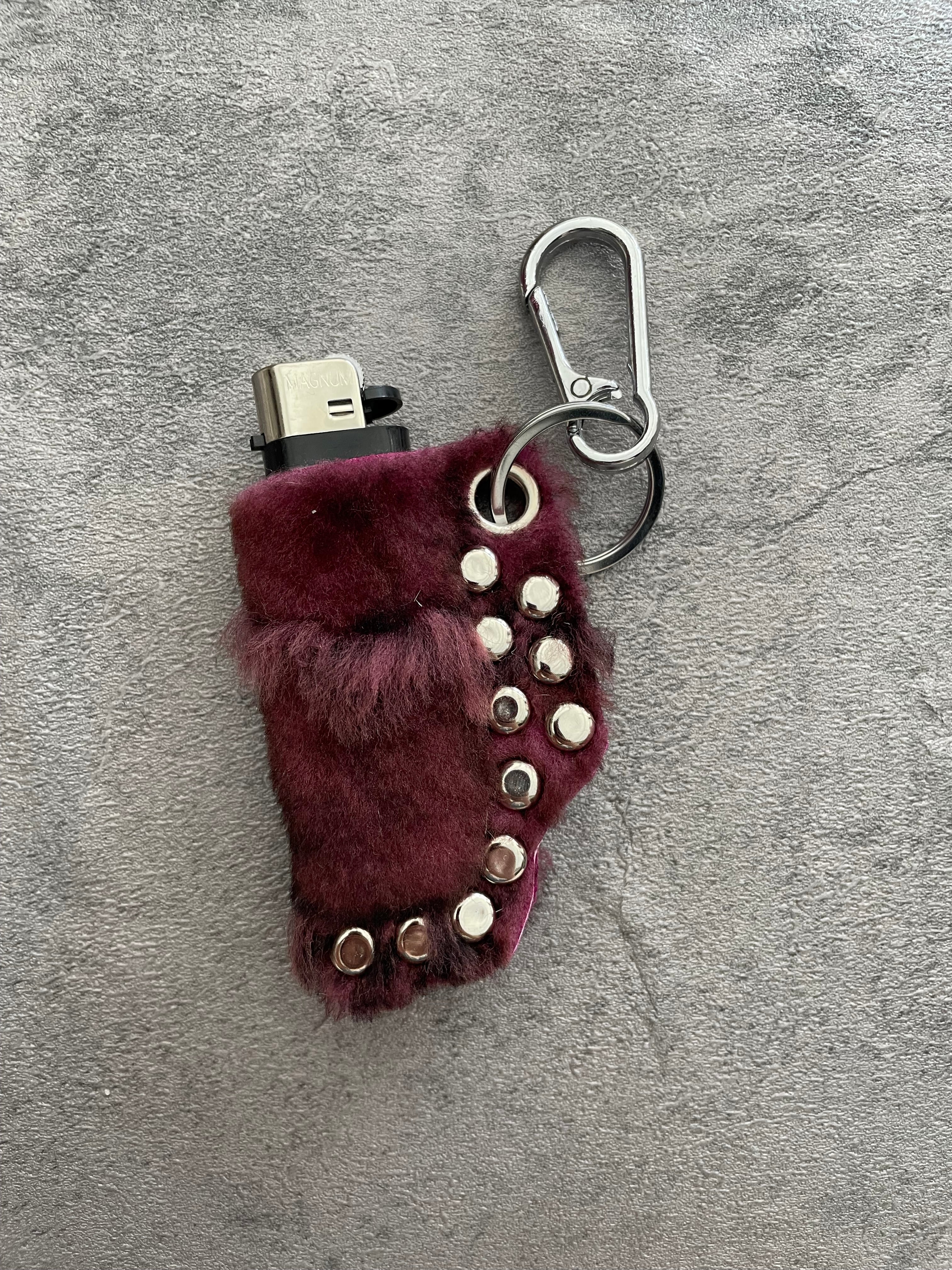 Leather lighter case keychain + lighter